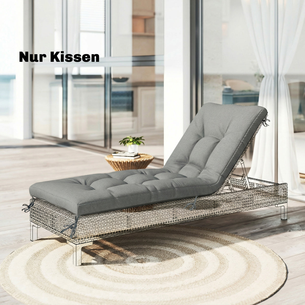 Palletkussens afneembaar zitkussen met bevestigingsbanden palletkussens voor de meeste ligbedden 198x65x13cm (2)