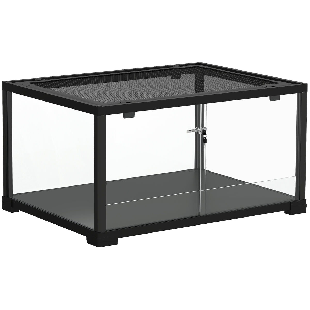 Reptielenterrarium, 86 liter vivarium met schuifdeur, afsluitbaar, voor hagedissen, insecten, spinnen, gekko's