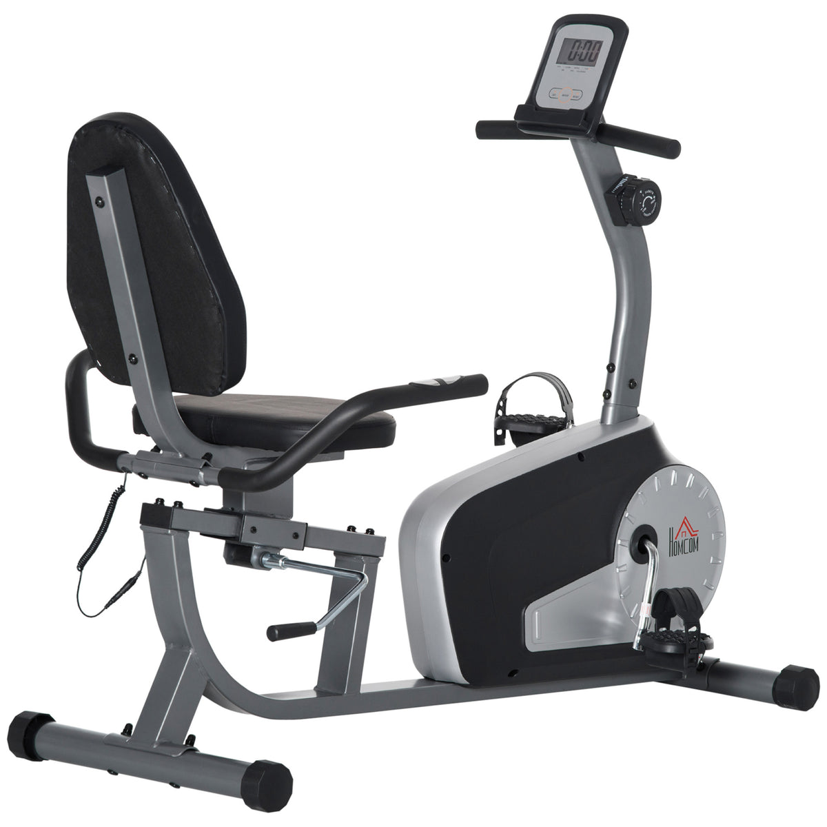 Hometrainer met 8 weerstandsniveaus 122-137 x 62 x 103cm Staal Grijs+Zwart+Zilver