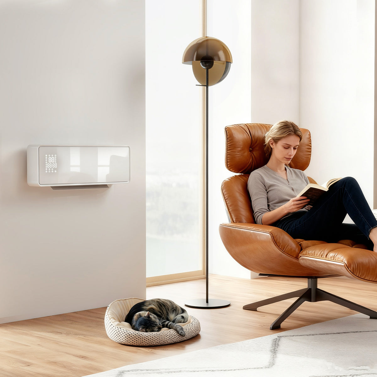 Aan de muur gemonteerde 2000W keramische elektrische verwarming, ventilator, thermostaat, timer (2)