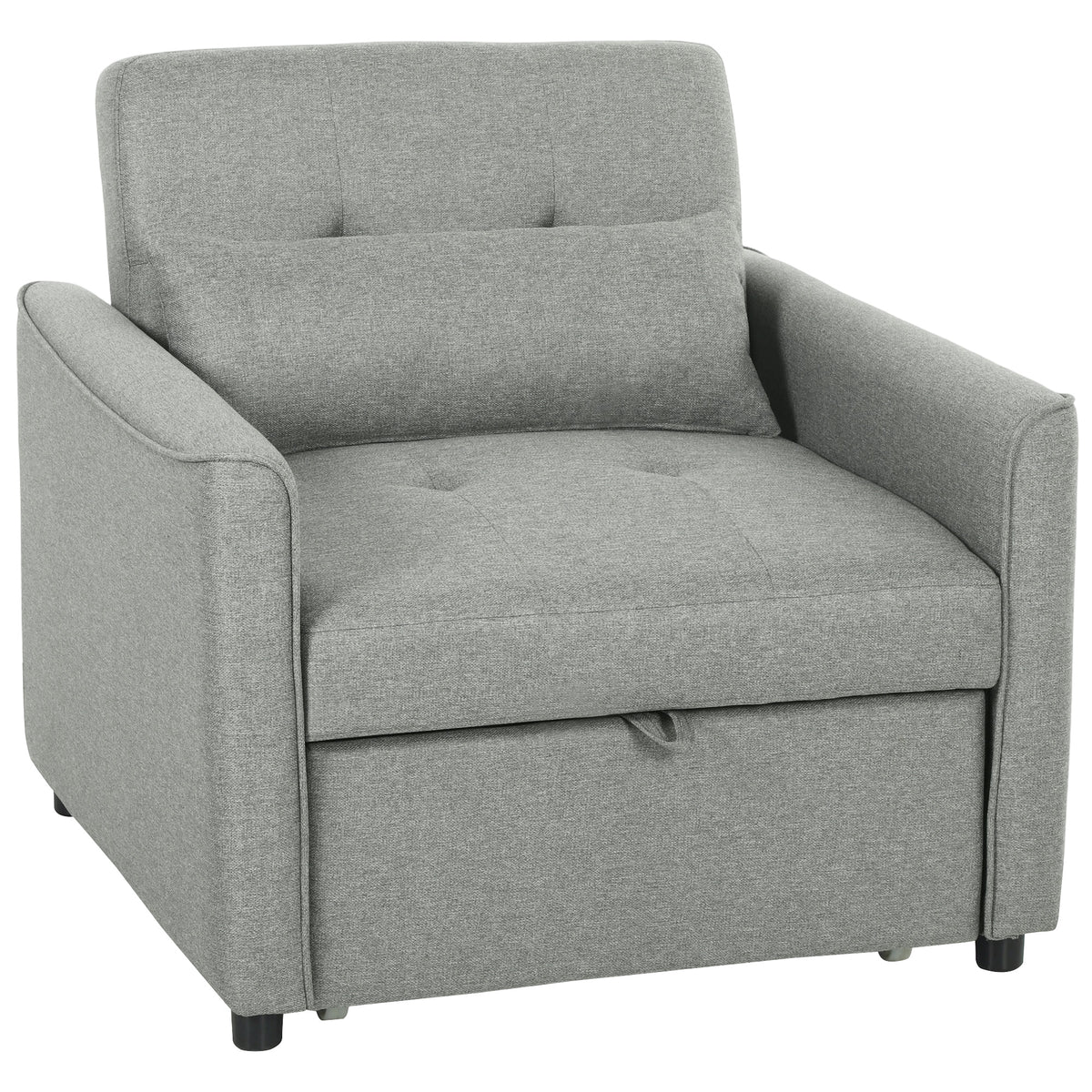 3-in-1 slaapfauteuil, uittrekbare slaapbank-fauteuil met verstelbare rugleuning, grijs