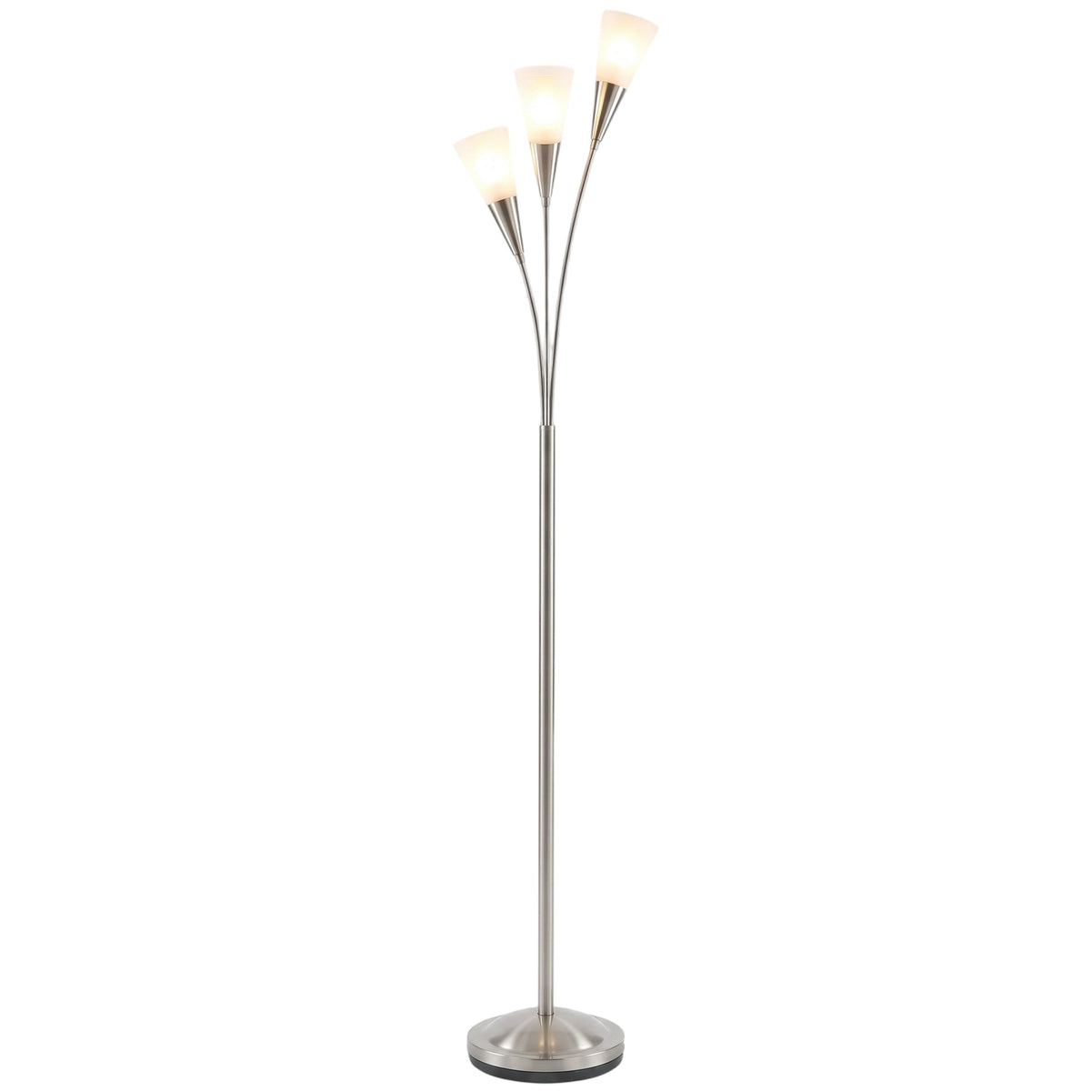 Vloerlamp woonkamer 40 W staande lamp met voetschakelaar, 3 x E14-fitting voor slaapkamer, kantoor, zonder