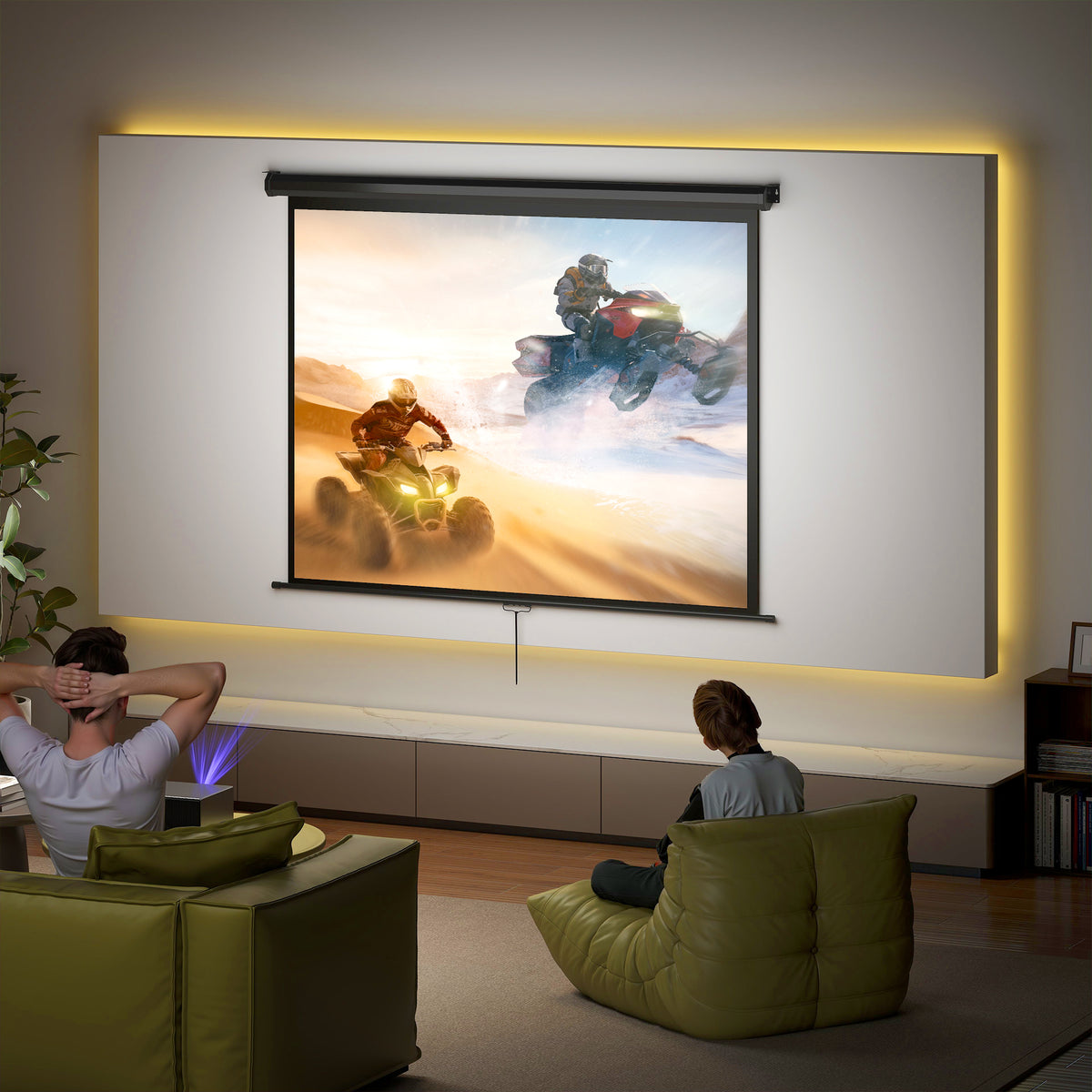 Beamerprojectiescherm 171 x 128 cm 84 inch 4:3 HD 4K projectiescherm kunststof, metaal thuisbioscoop (2)