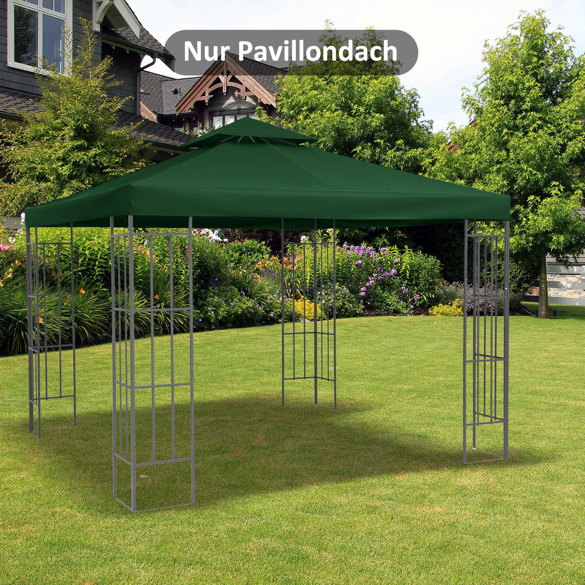 Vervangend dak voor paviljoen 3 x 3 m waterdicht paviljoendak met dubbel dak afvoergaatjes, reservehoes (2)