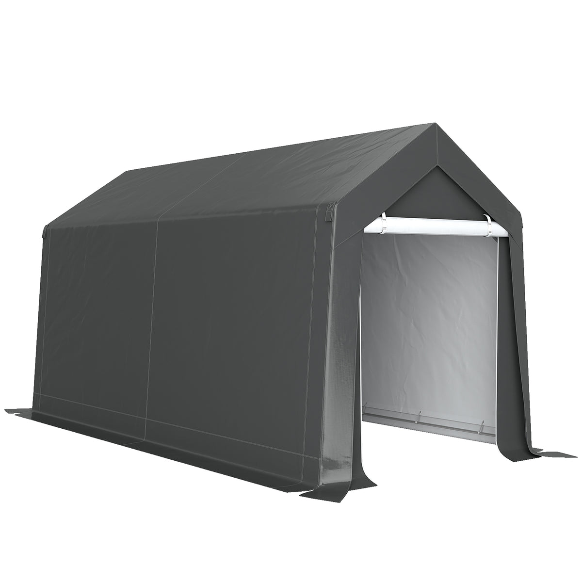 Weerbestendige tuintent, UV-bestendig, ventilatievenster, stalen frame, 210x360x235 cm, donkergrijs