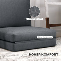 Opvouwbare vloerstoel met kussen, aanpasbare gestoffeerde bank, woonkamer, logeerkamer, kantoor, 75 x 268 x 18 (5)
