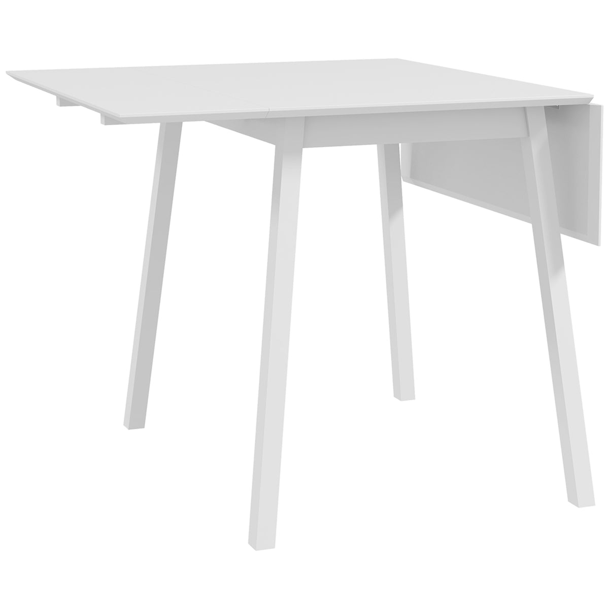 Eettafel klaptafel keukentafel, 2 uitklapbare bladen, 110 x 86 x 75 cm, wit