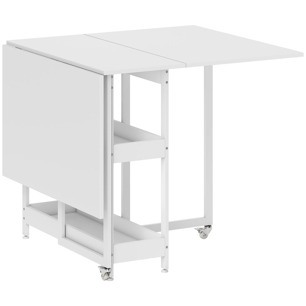 Opvouwbare eettafel in industrieel design, voor maximaal 4 personen, open planken, flexibel, metaal, spaanplaat