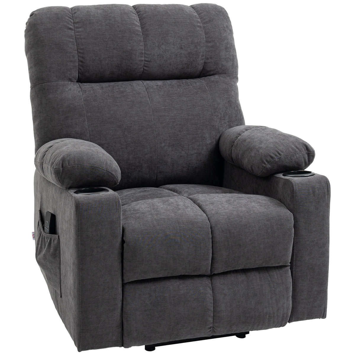 Sta-opstoel seniorenfauteuil, ligfunctie, incl. afstandsbediening, 144 cm x 91 cm x 88 cm, donkergrijs