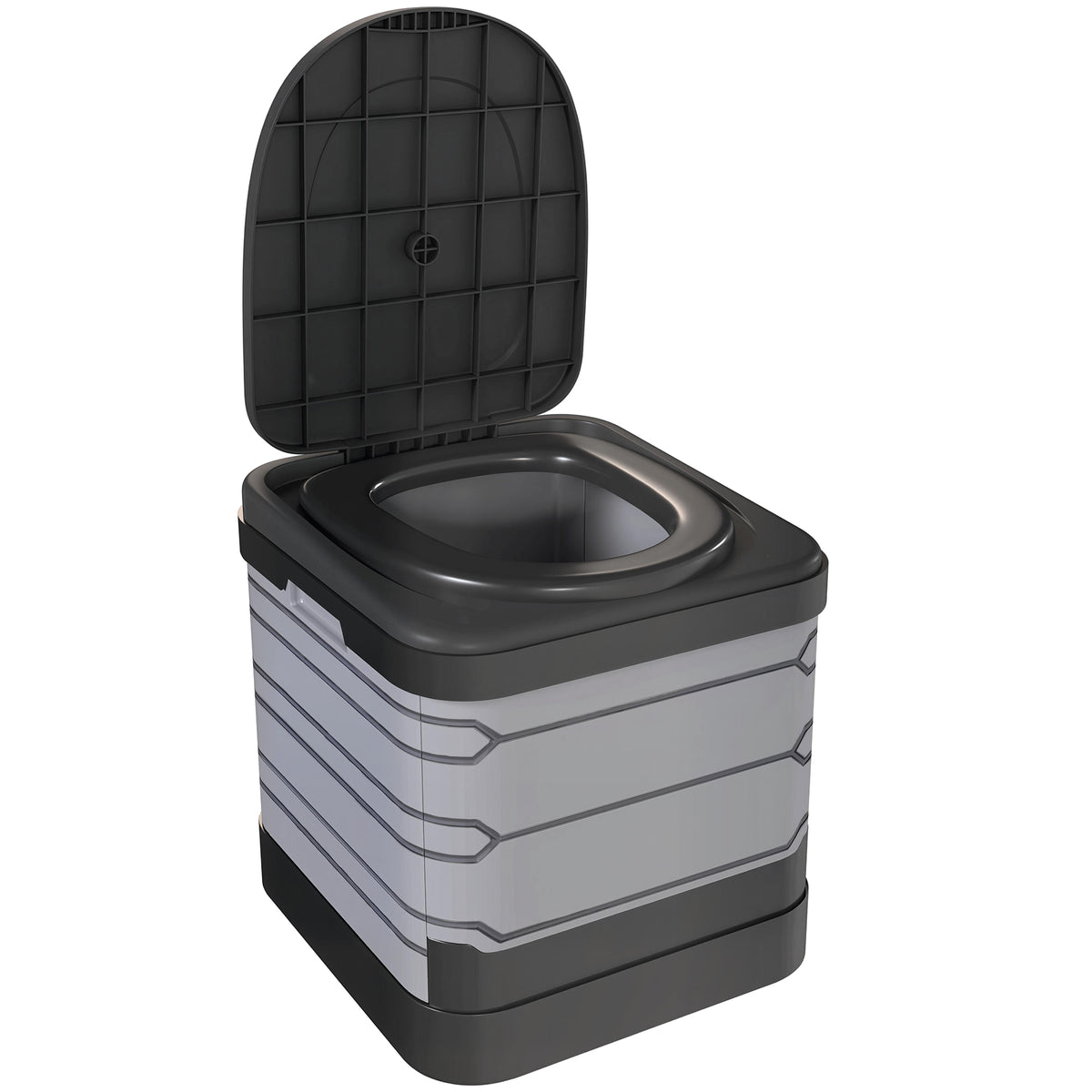 Campingtoilette opvouwbaar reistoilet tot 150 kg met 12 stollingspoederzakjes, 12 afvalzakken, 42 x 46 x 43,5 cm