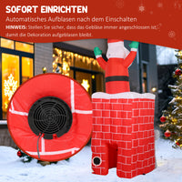 Opblaasbare kerstdecoratie, kerstman in schoorsteen, leds, ventilator (5)