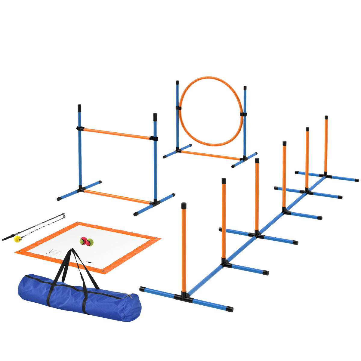 Agility-set hond 7-delig agility-uitrusting voor hondentraining insteekhordeset voor spel en training