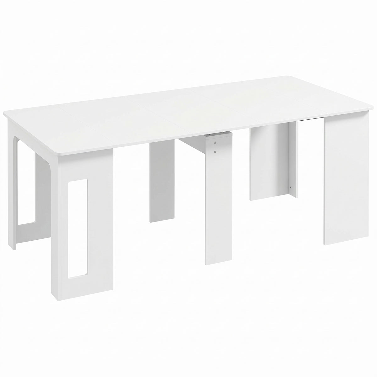 Eettafel, klaptafel, uitschuifbare keukentafel, eetkamertafel, spaanplaat, 60-180 x 85 x 75 cm, wit