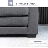 Slaapbank uitklapbare bank 2-zits stoffen bank bedbank bank met slaapfunctie bankstel linnen-touch rubberhout (7)
