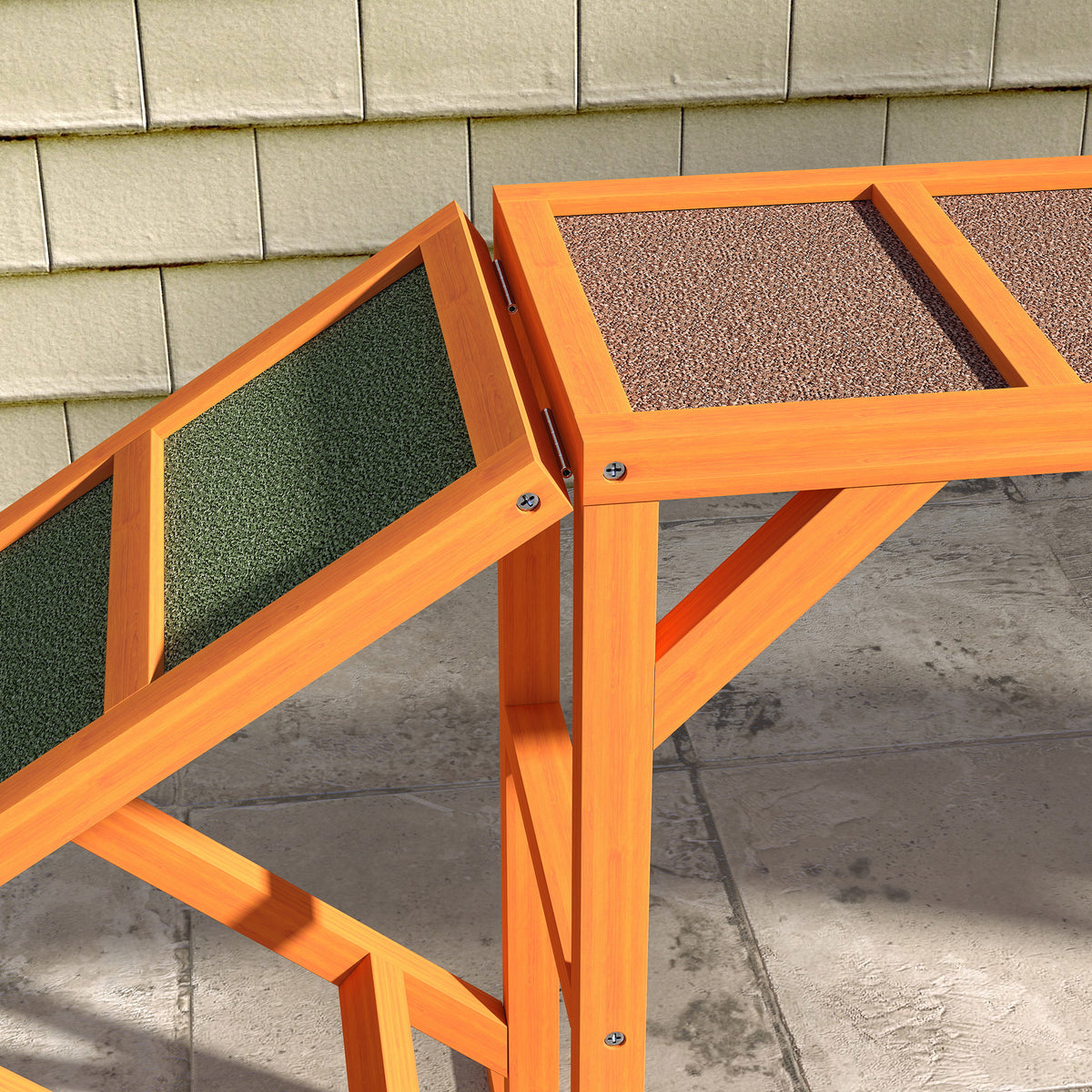 Agility hondenhelling, parcours, antislip, weerbestendig, hout, 335 x 55 x 60 cm, oranje (9)