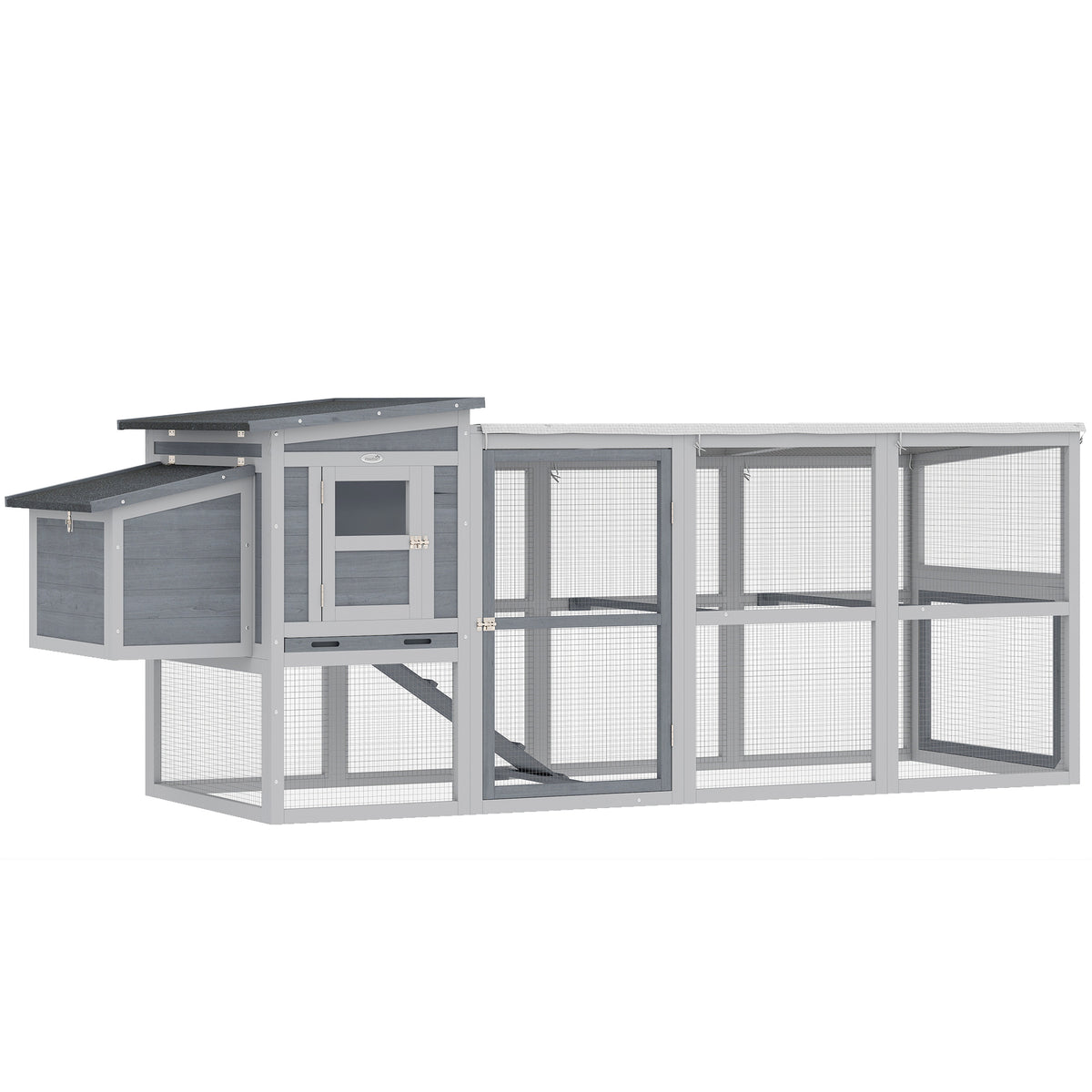 Kippenhok kippenhuis voor 3-4 kippen met uitloop nestkast asfalt dak Oxford-hoes uitschuifbare lade 264x82x89cm