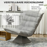 Relaxfauteuil leesfauteuil, draaibaar, fluweeloptiek, 62 cm x 70 cm x 95 cm, lichtgrijs (4)