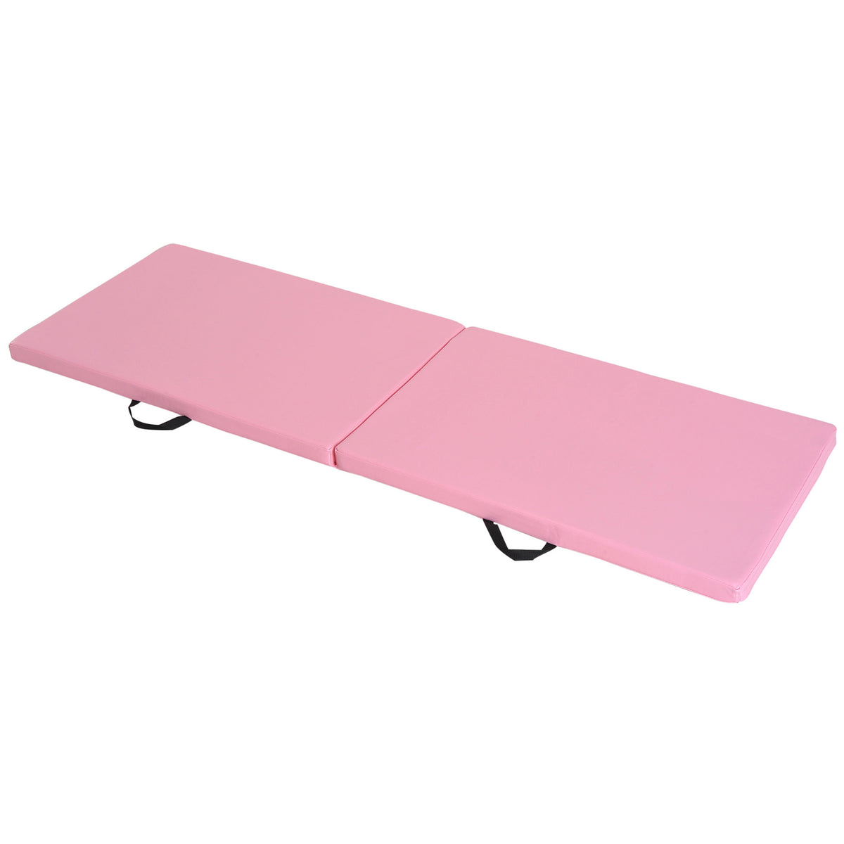 Trainingsmat, opvouwbare fitnessmat met handgrepen voor yoga, MMA, fitness, pilates, synthetische hoes, 180 x 60