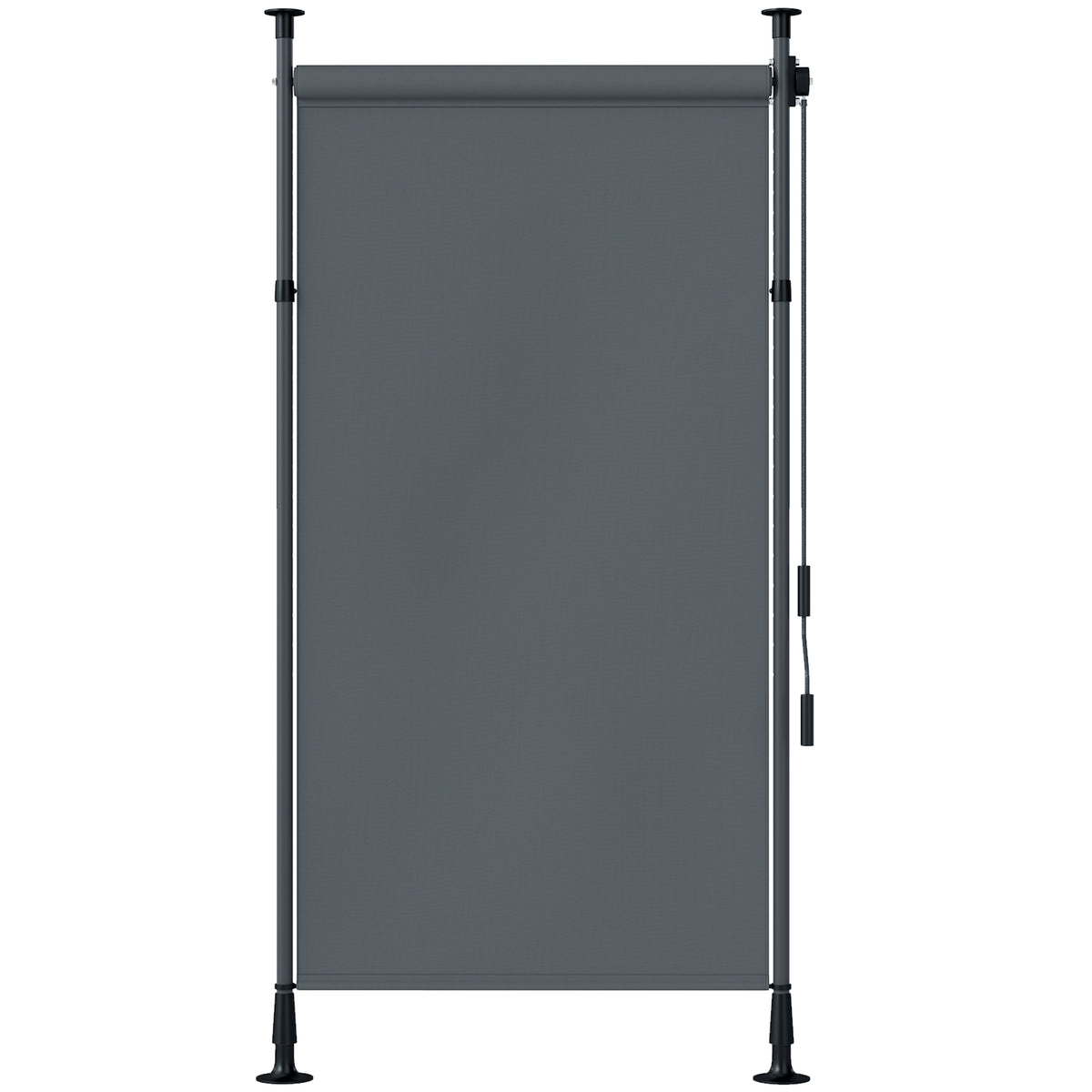 Vrijstaande zonwering, instelbare lengte, montage zonder boren, aluminium frame, 1,5 x 2,2-3,1 m, donkergrijs