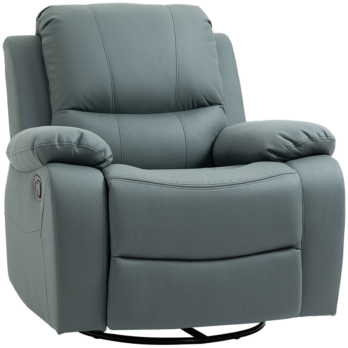 Relaxfauteuil met kantelverstelling tot 135°, 360 graden draaibaar, 93 cm x 100 cm x 98 cm, stalen frame, groen