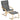 Fauteuil met voetenbank, fauteuilset, tot 120 kg, linnenlook, massief hout, grijs + naturel, 66,5 x 80 x 99 cm