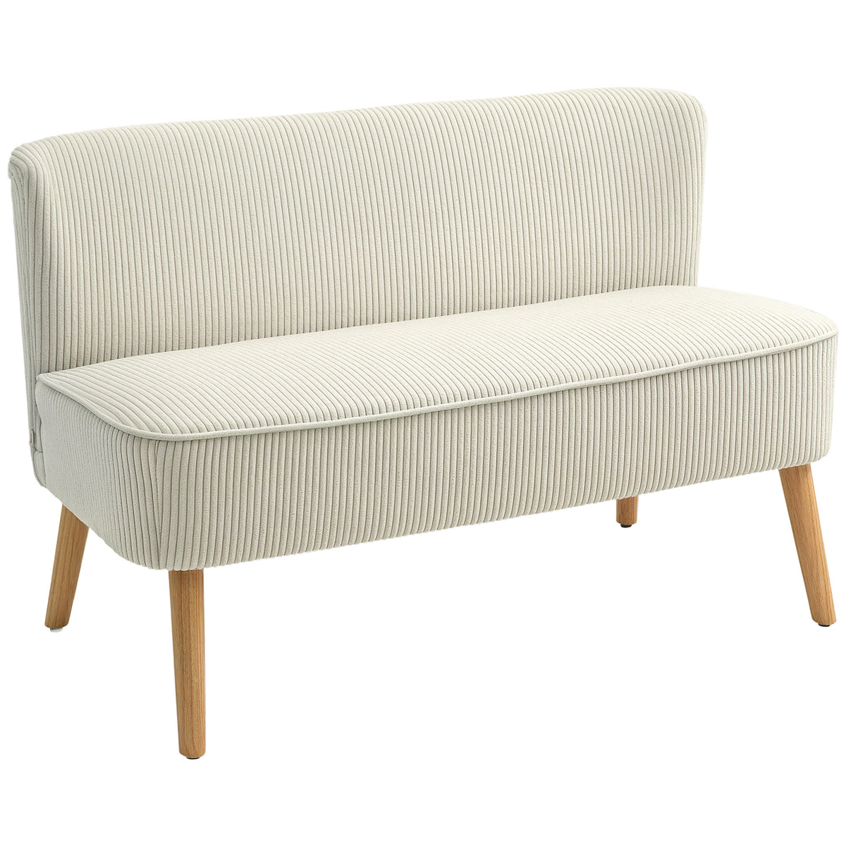 2-zitsbank, zachte bekleding, onderhoudsvriendelijke hoes, belastbaar tot 150 kg, 117 x 56,5 x 77 cm, crèmewit