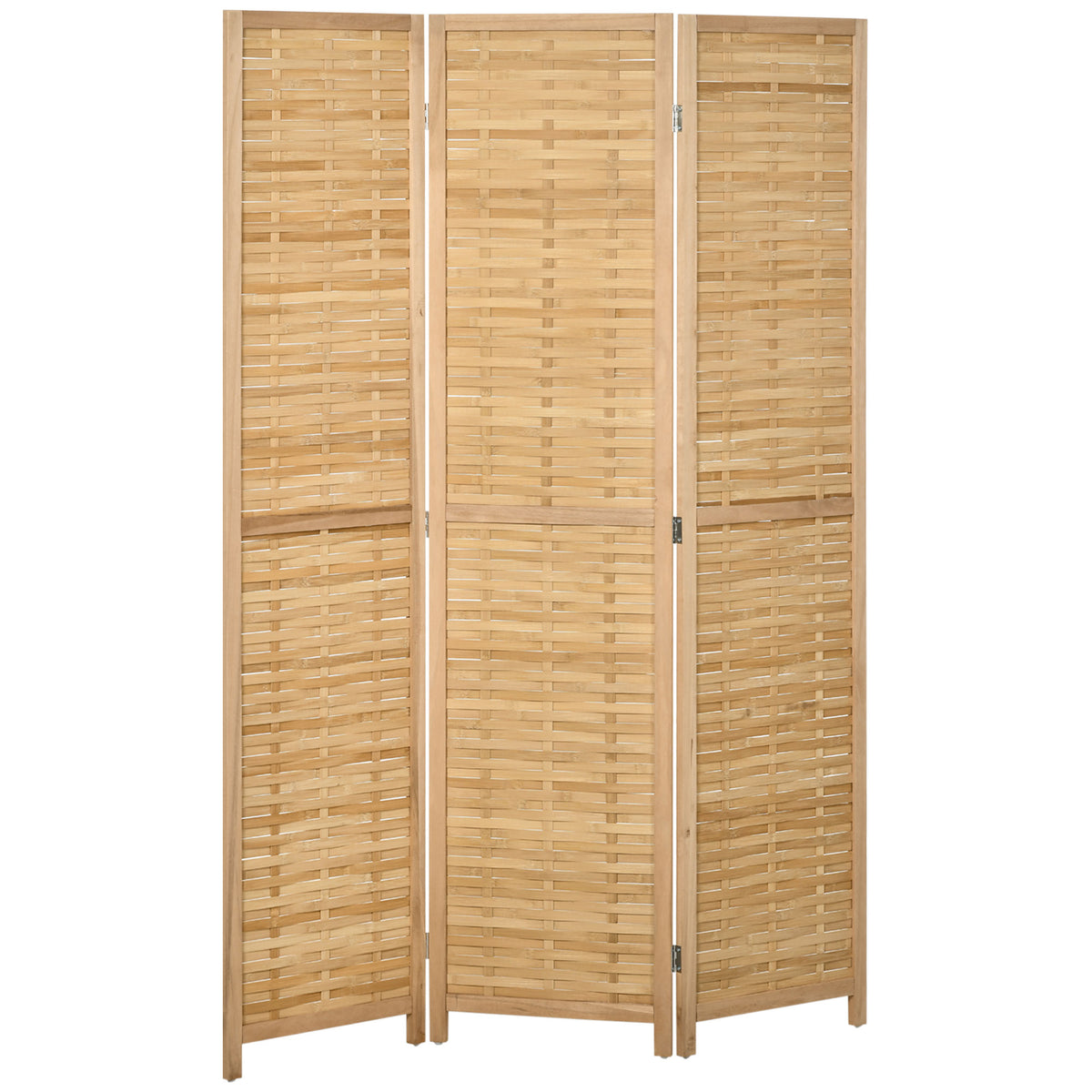 Ruimteverdeler inklapbare scheidingswand privacyscherm, bamboe, 3-delig, 120 cm x 170 cm x 1,8 cm, naturel