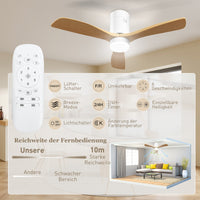 Plafondventilator met ledverlichting, 6 snelheden, afstandsbediening, lichtbruin (8)