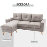 3-zits hoekbank, linnenlook, omkeerbare chaise longue, 193x136x85 cm, lichtgrijs (6)