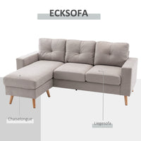3-zits hoekbank, linnenlook, omkeerbare chaise longue, 193x136x85 cm, lichtgrijs (6)