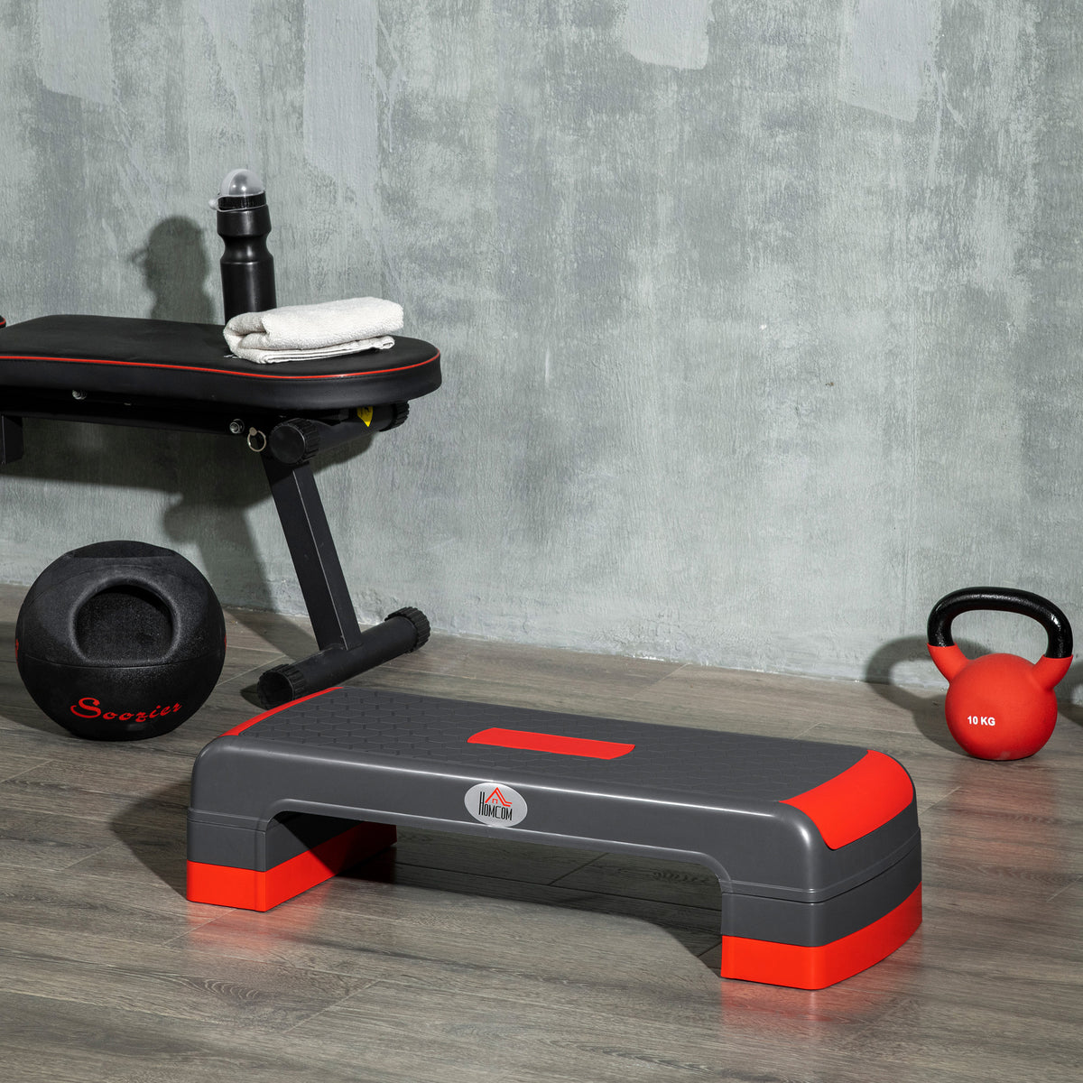 Stepper in hoogte verstelbare stepper aerobic stepper, rood + zwart (2)