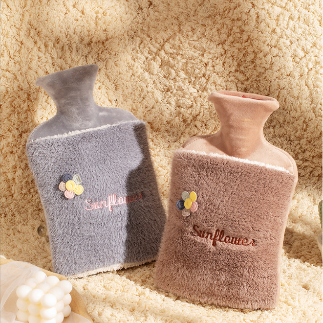 Plüsch-Wärmflasche, Wärmflasche im Pullover 2L - Altrosa, Sonnenblume – Produktabbildung 4