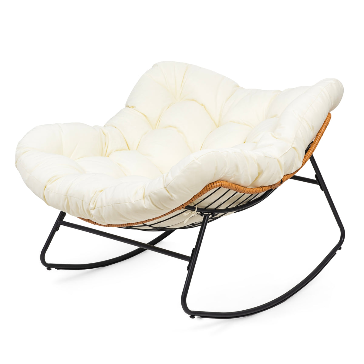Skandinavischer XL-Schaukelsessel in Ei-Form – Beige – Produktabbildung 7