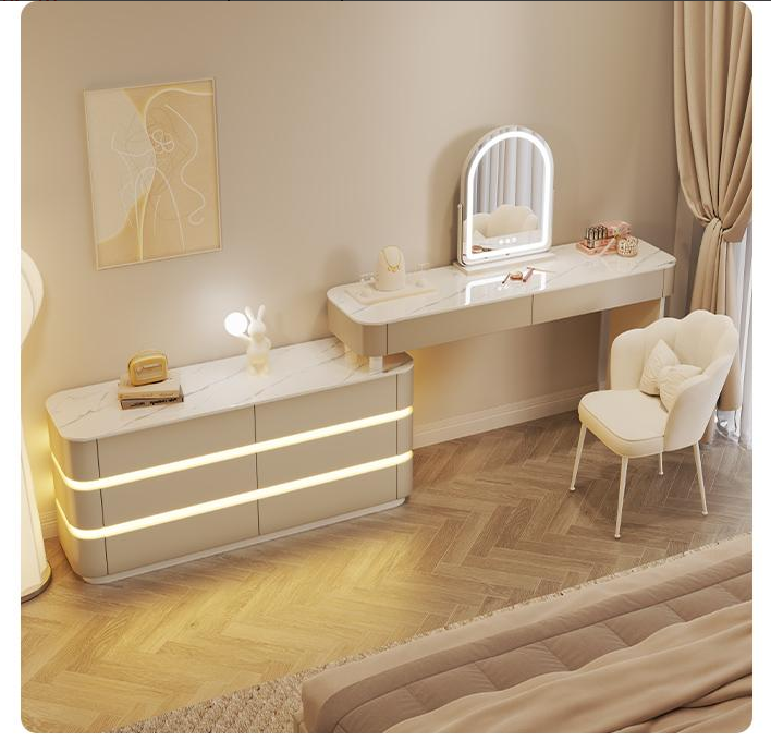 LED-Schminktisch Olga – Weiß – 80 cm Tischplatte – Produktabbildung 2