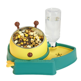 Napf mit automatischem Wasserspender für Hunde und Katzen, 2-in-1 – grün