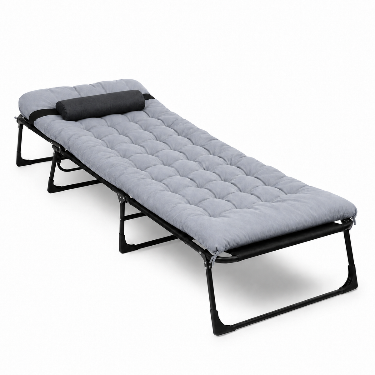 Klappbares Touristenbett BUSINESS, Feldbett, Premium-Campingbett - Schwarz – Produktabbildung 2