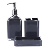 Badezimmer-Accessoire-Set mit 3 Teilen BERRETTI, Anthrazit + Chrom