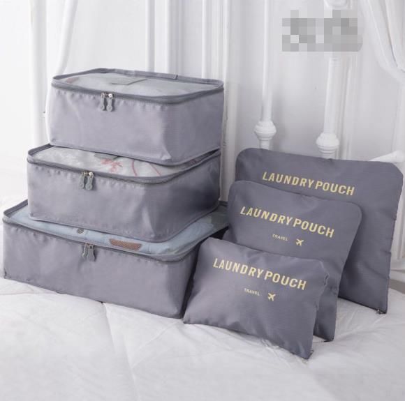 Reise-Organizer-Set für Koffer und Kleiderschrank (6 Stück) – schwarz – Produktabbildung 2