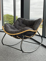 Moderner skandinavischer grauer Schaukelstuhl Cocoon – Produktabbildung 5