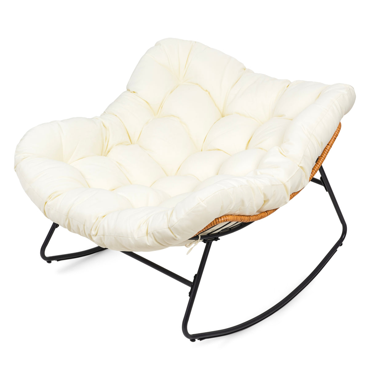 Skandinavischer XL-Schaukelsessel in Ei-Form – Beige – Produktabbildung 8