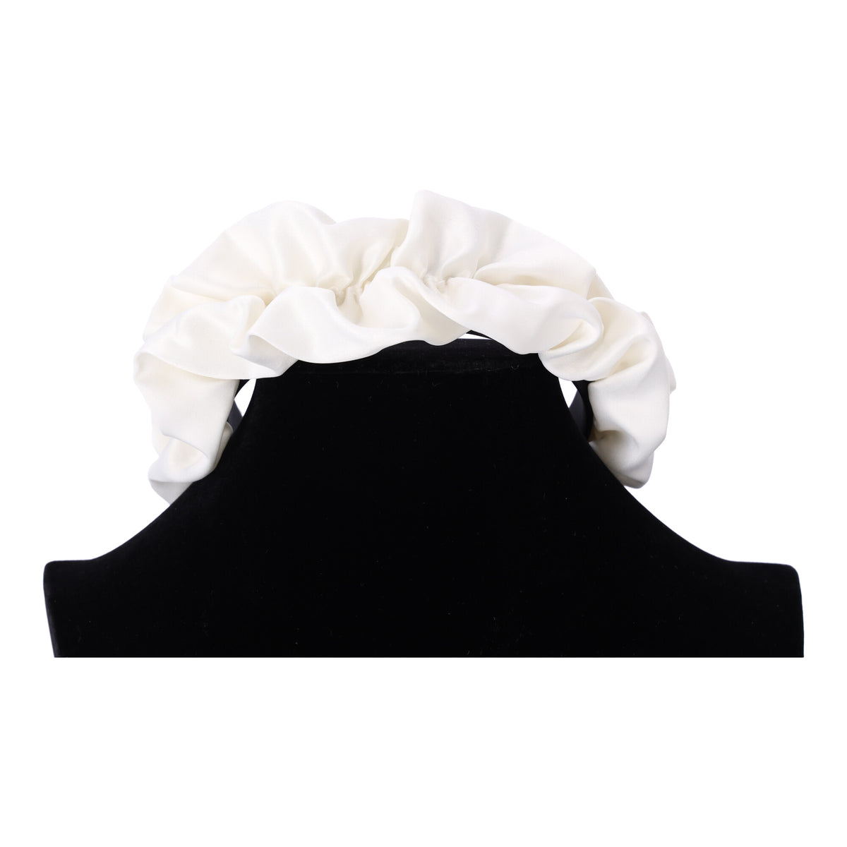 Satin-Haarreif – weiß mit Perlen – Produktabbildung 4