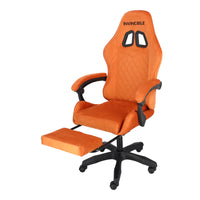 Gamingstuhl Braun Drehbar Bürostuhl für den Schreibtisch mit Fußstütze