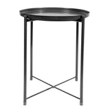 Runder Metalltisch im Loft-Stil – schwarz