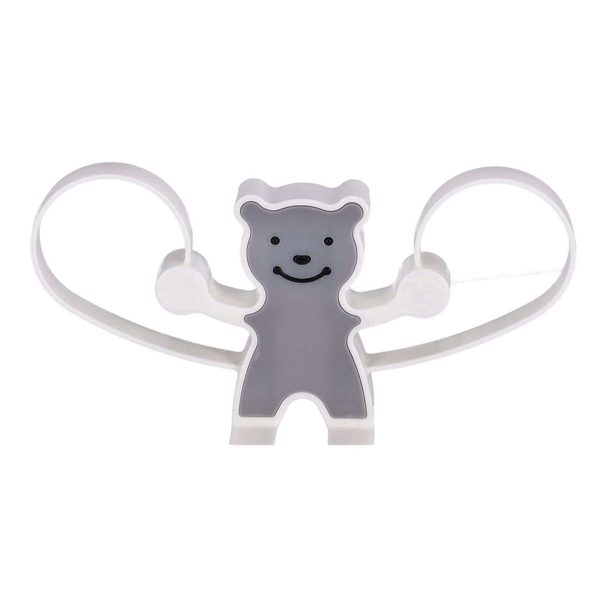 Multifunktionaler Haken mit Teddybär - grau.