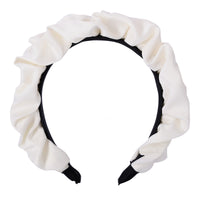Satin-Haarreif – weiß mit Perlen
