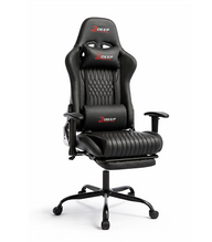Ergonomischer schwarzer Gamingstuhl mit Fußstütze und Höhenverstellung – Gamingstuhl für Büro und Zimmer