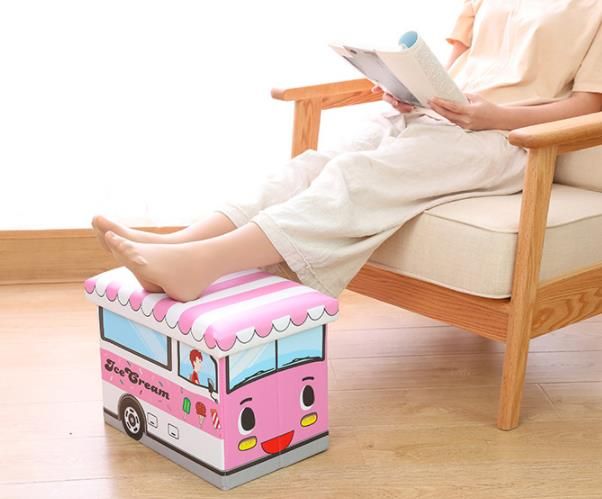 Spielzeugbox mit Sitzhocker – Eiswagen – Produktabbildung 3