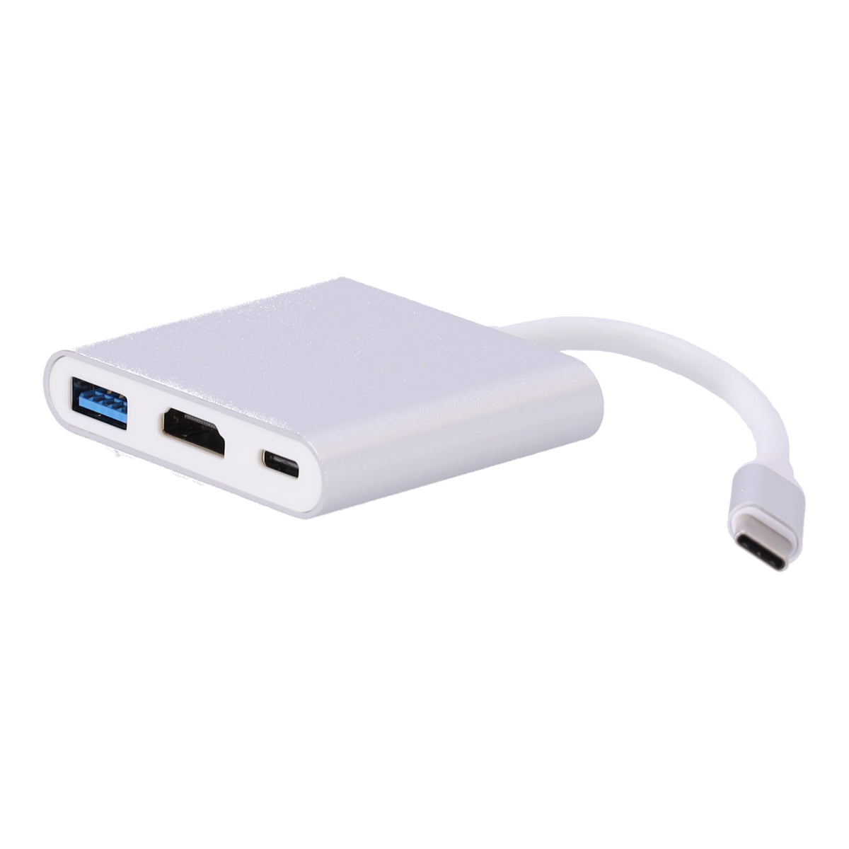Aluminiumadapter-HUB 3in1 USB-C auf HDMI 4K, USB 3.1, USB-C – silber – Produktabbildung 2