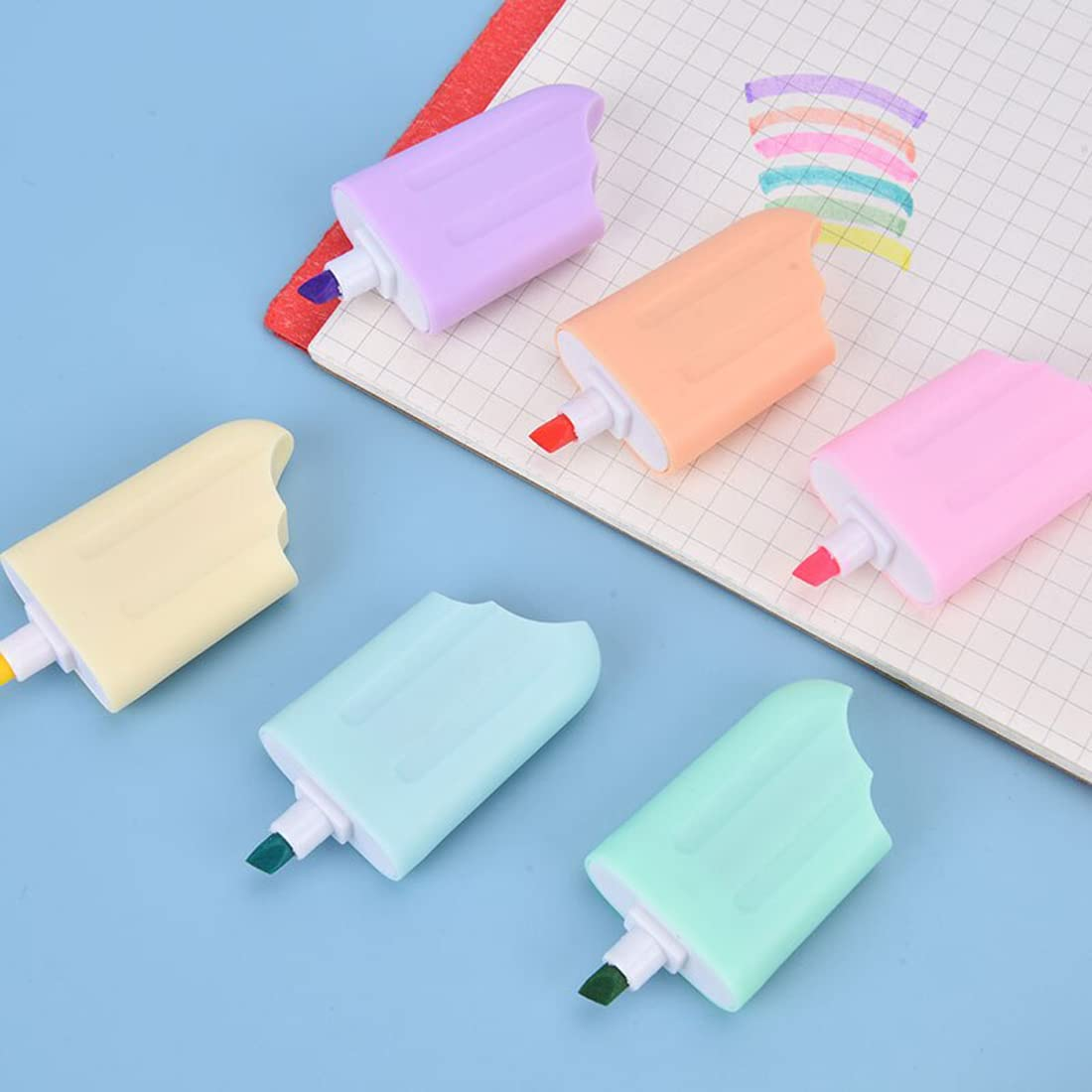 Set mit Mini-Textmarkern in Eisform – 6 Stück