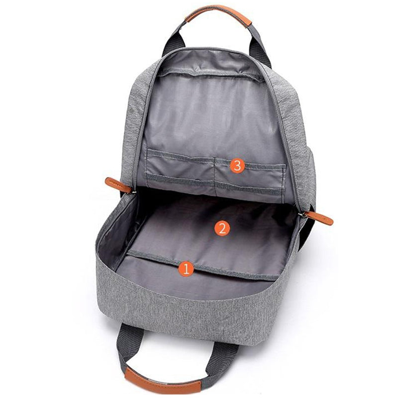 Schulrucksack für Schüler und Studenten – hellgrau – Produktabbildung 6